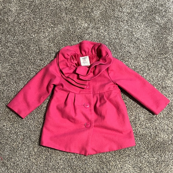 Old Navy pink pea coat. Size 2t - Picture 1 of 7